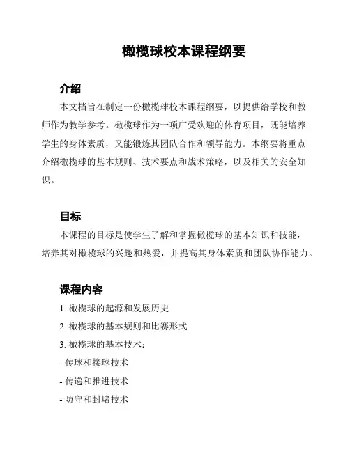 橄榄球校本课程纲要