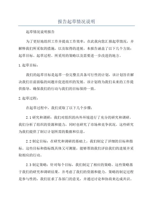 报告起草情况说明