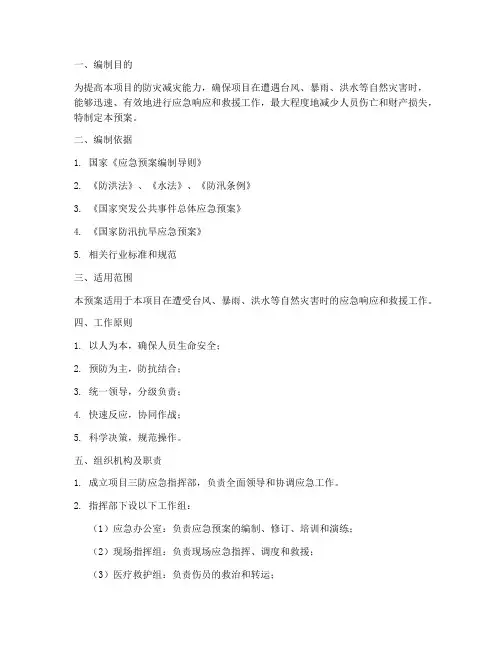 项目三防应急预案