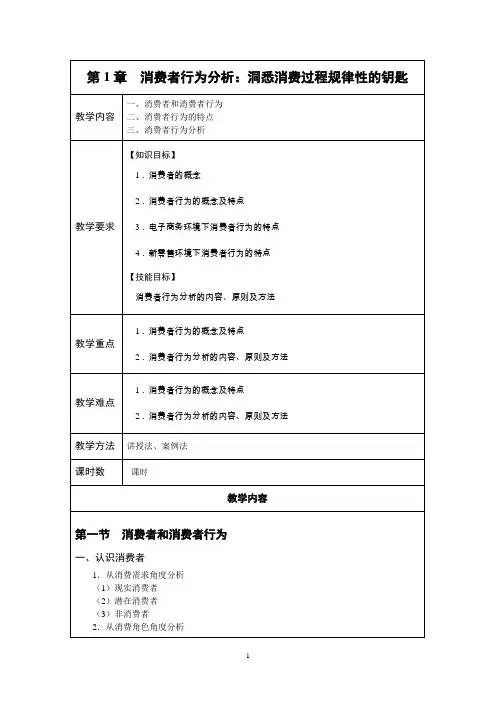 《消费者行为分析》课程教案