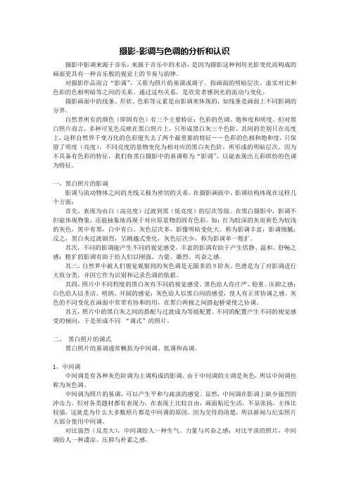 摄影-影调与色调的分析和认识