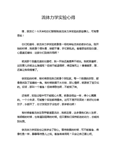 流体力学实验心得