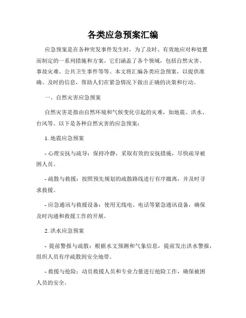 各类应急预案汇编