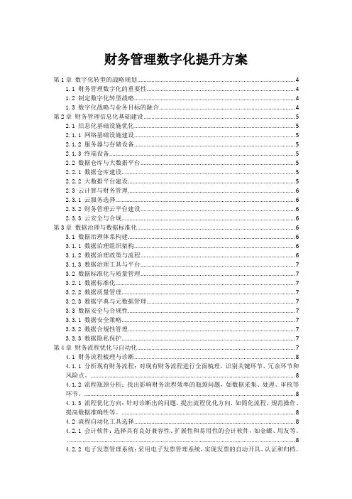 财务管理数字化提升方案