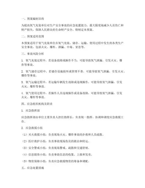 氧气充装单位事故应急预案