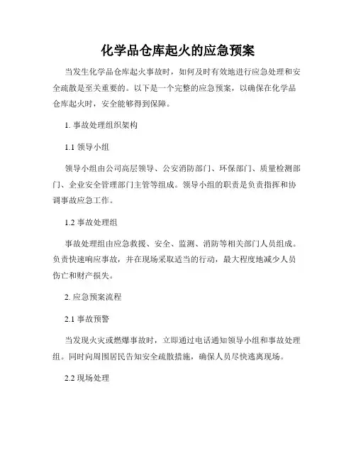化学品仓库起火的应急预案