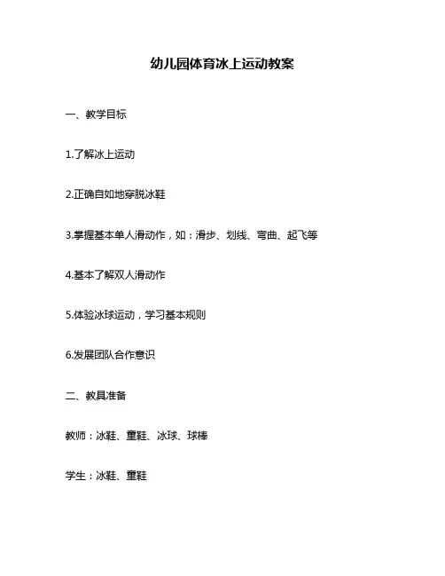 幼儿园体育冰上运动教案