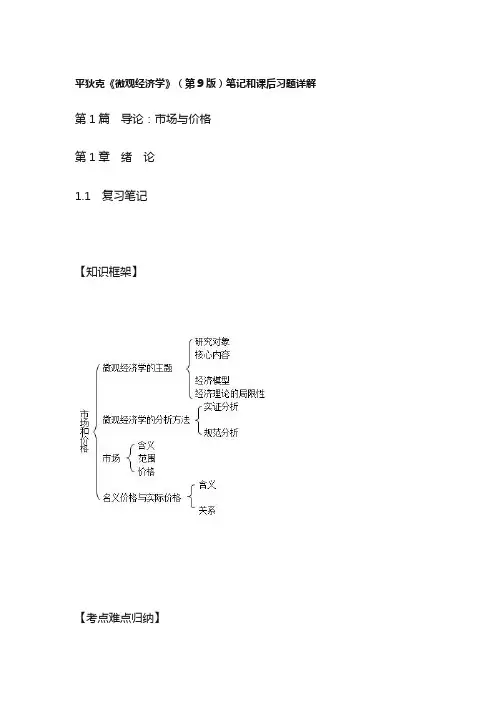 平狄克《微观经济学》(第9版)笔记和课后习题详解