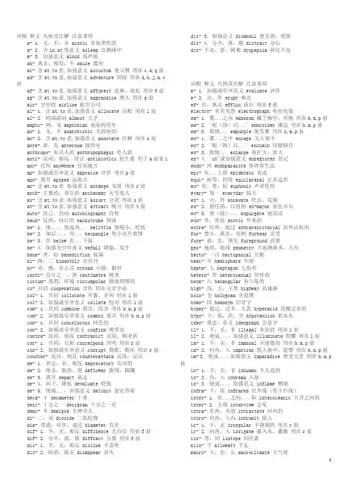 英语词根大全(共910个)