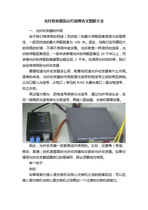 光纤收发器指示灯故障含义图解大全