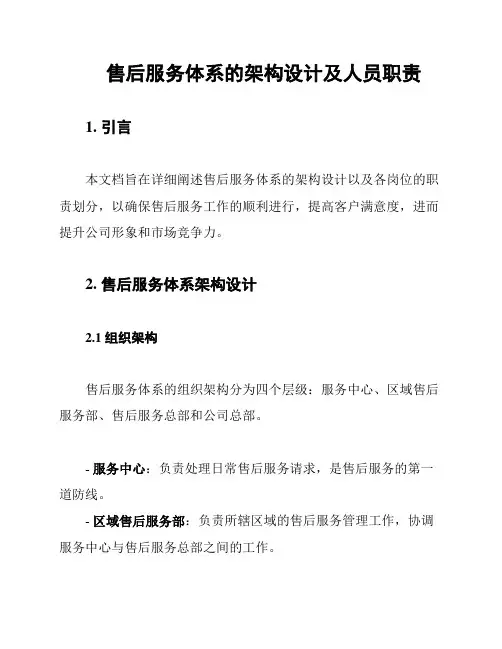 售后服务体系的架构设计及人员职责