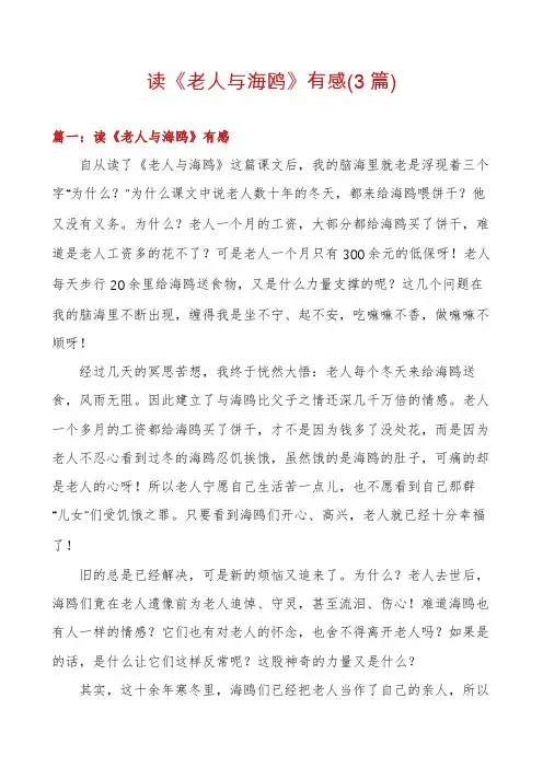 读《老人与海鸥》有感(3篇)