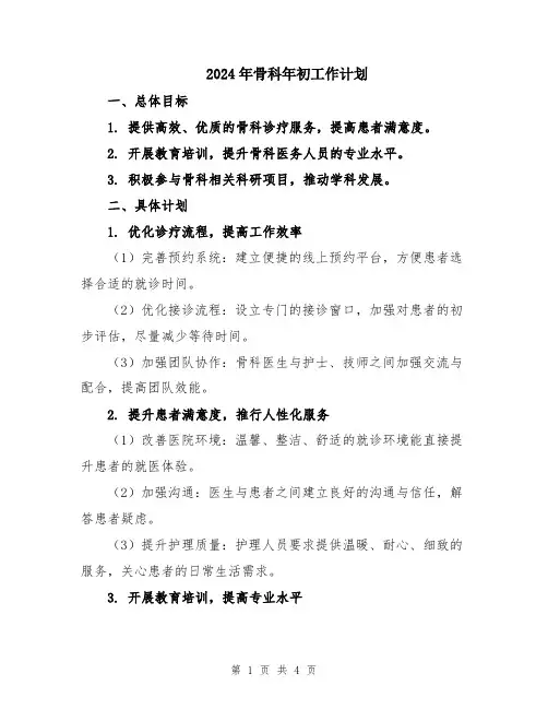 2024年骨科年初工作计划