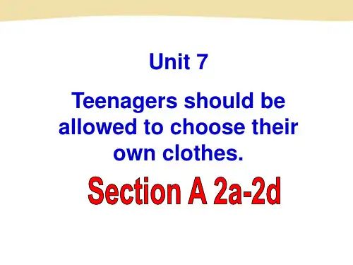 人教版九年级英语第七单元Unit7 SectionA(2a-2d)-最新
