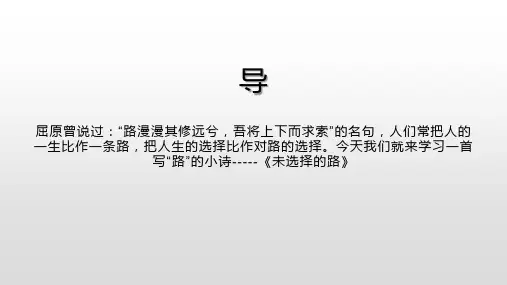 人教部编版七年级下册语文第19课《未选择的路》课件(共28张PPT)