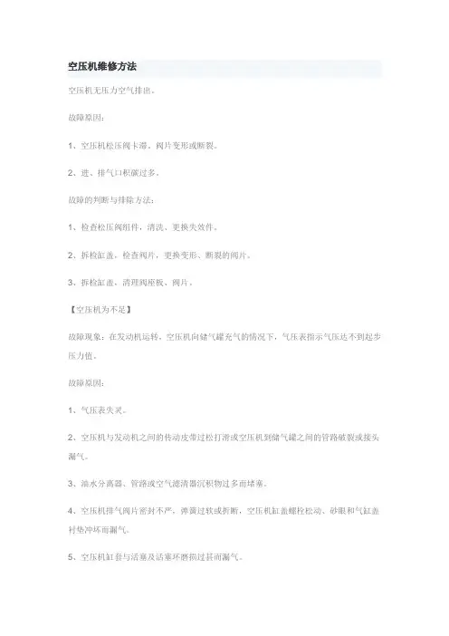 空压机维修方法