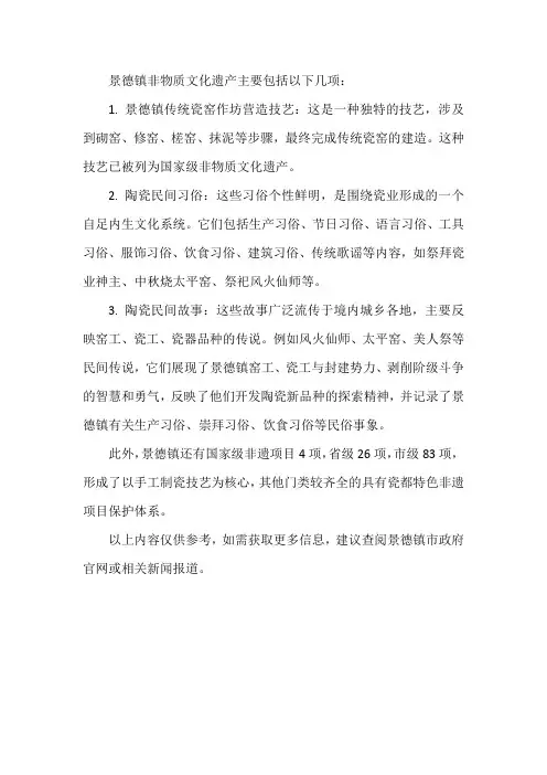 景德镇非遗内容