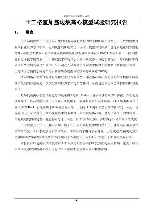 离心模型试验报告
