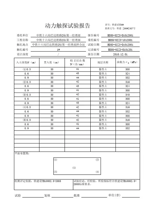 动力触探试验报告