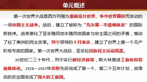 第8课   第一次世界大战(课件) -九年级历史下册课件(部编版)