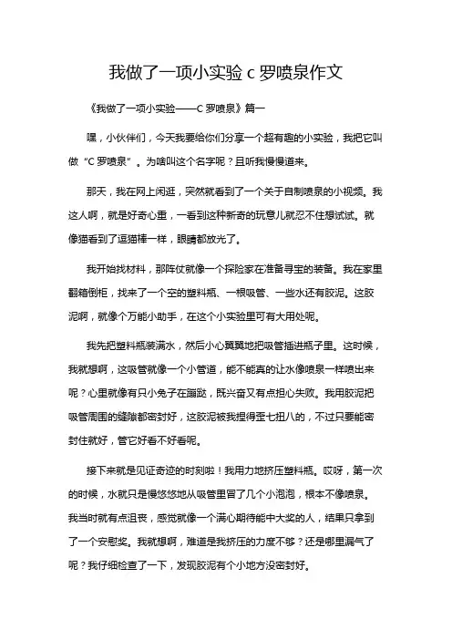 我做了一项小实验c罗喷泉作文