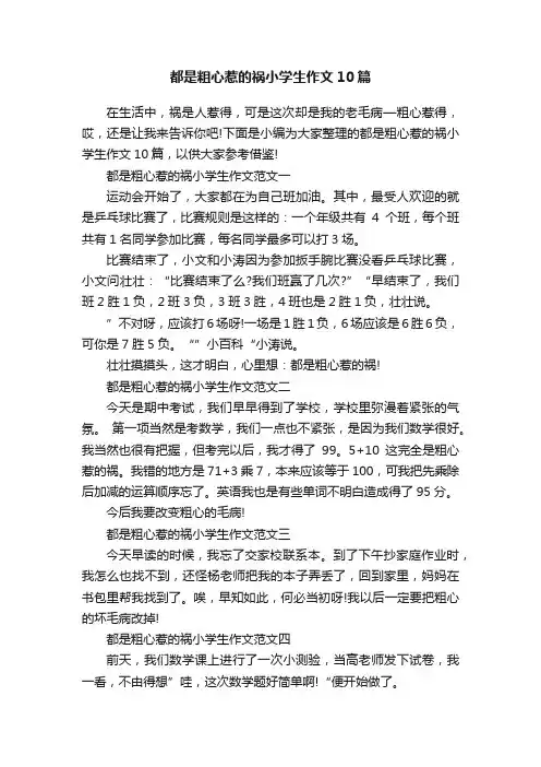都是粗心惹的祸小学生作文10篇