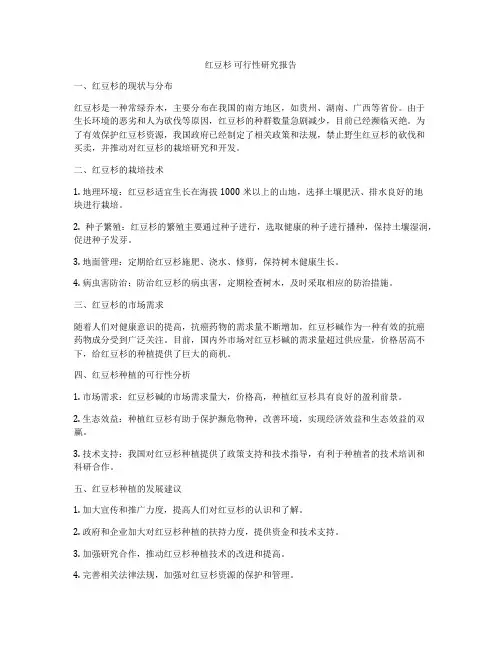 红豆杉 可行性研究报告