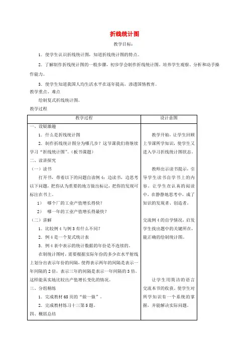 六年级数学下册 折线统计图2教案 人教版