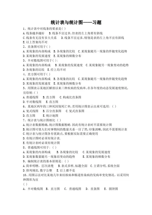 6习题-统计表与统计图