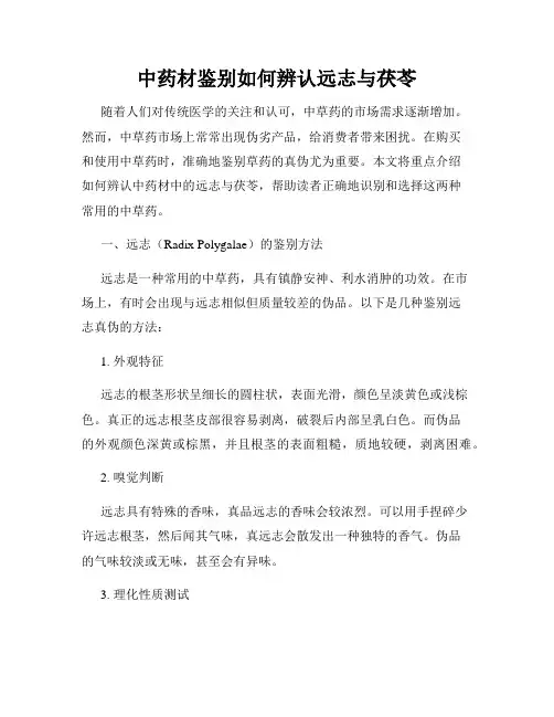 中药材鉴别如何辨认远志与茯苓