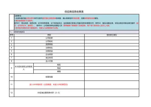 供应商信息采集表(工程施工类)