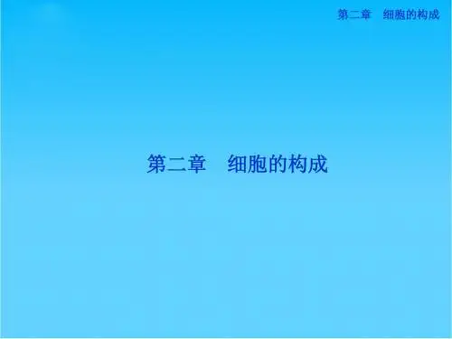 高中生物 1.2.1 细胞的化学组成同步教学课件 中图版必修1