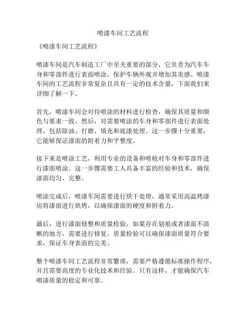 喷漆车间工艺流程