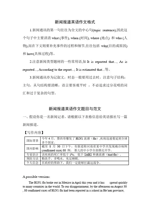 新闻报道英语作文