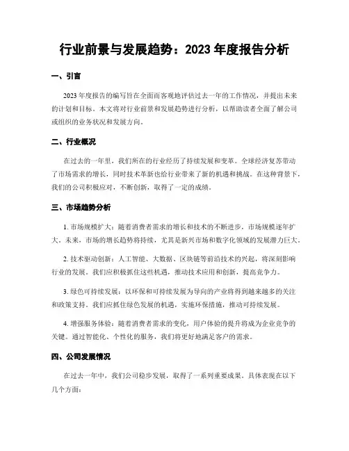 行业前景与发展趋势：2023年度报告分析