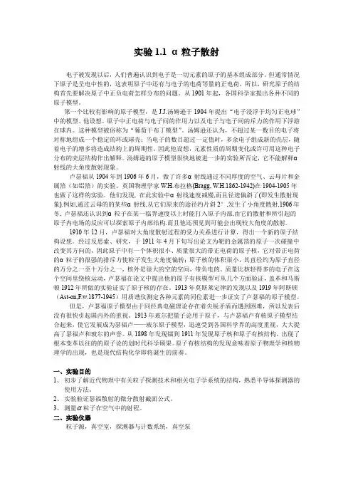 试验11α粒子散射