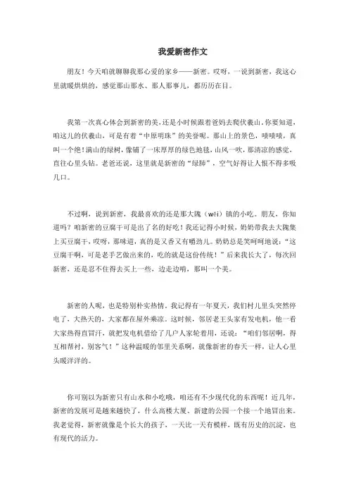 我爱新密作文