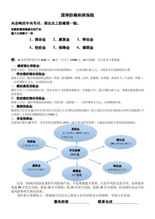国寿防癌险