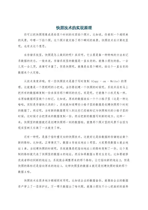 快照技术的实现原理