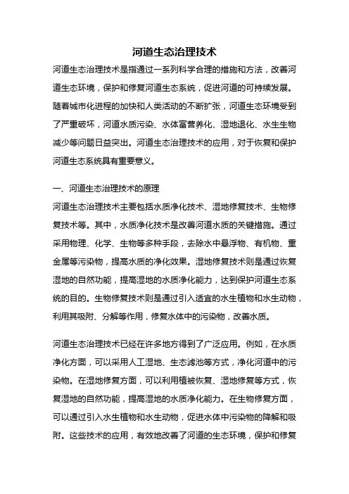 河道生态治理技术