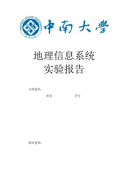 地信实验报告ArcMap 基本操作与地图矢量化