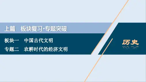 2020新课标高考历史二轮专题版课件：专题二 农耕时代的经济文明 