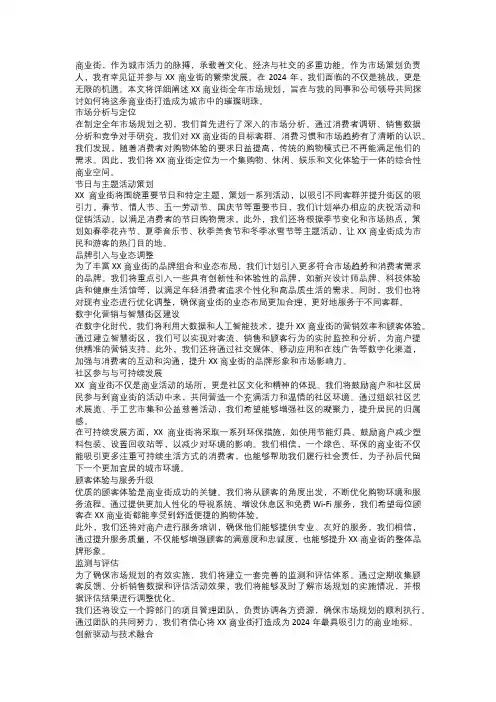 XX商业街2024年市场规划