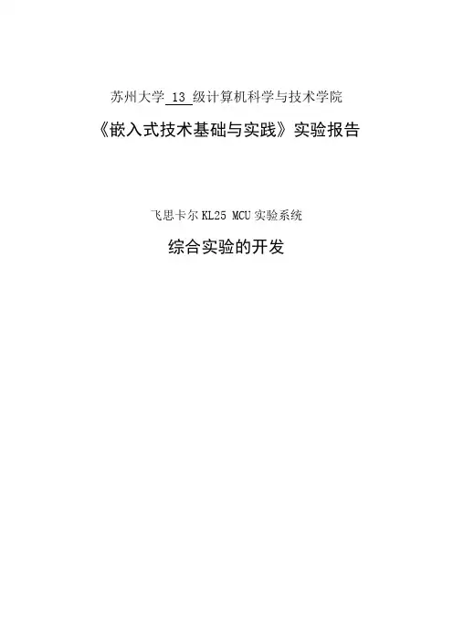 苏州大学嵌入式技术与基础期末大报告