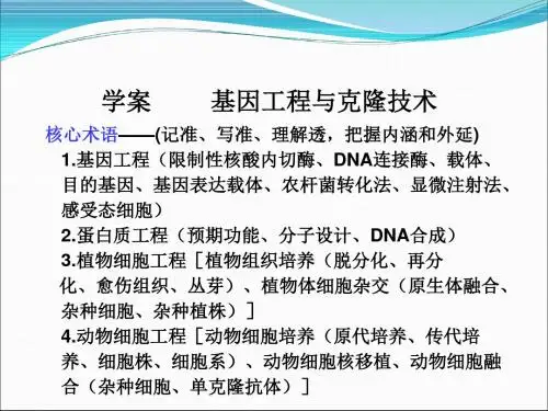 基因工程与克隆技术 PPT课件 人教课标版