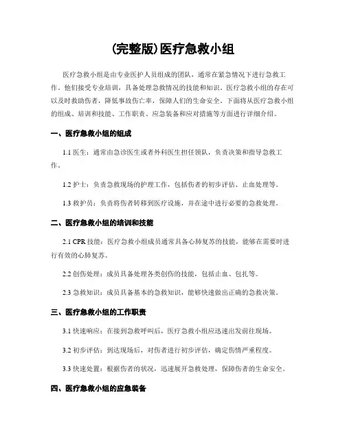 (完整版)医疗急救小组