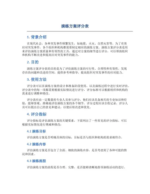 演练方案评分表