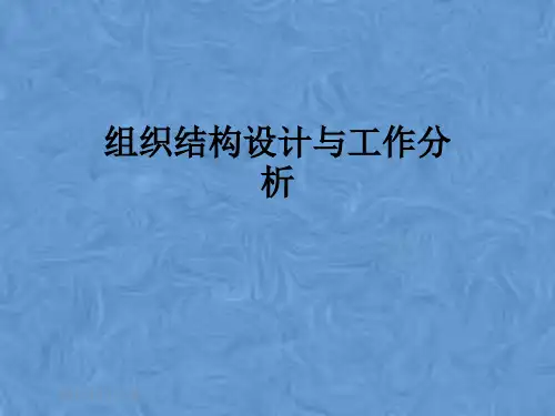 组织结构设计与工作分析