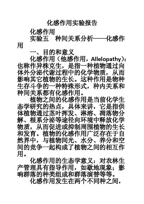 化感作用实验报告