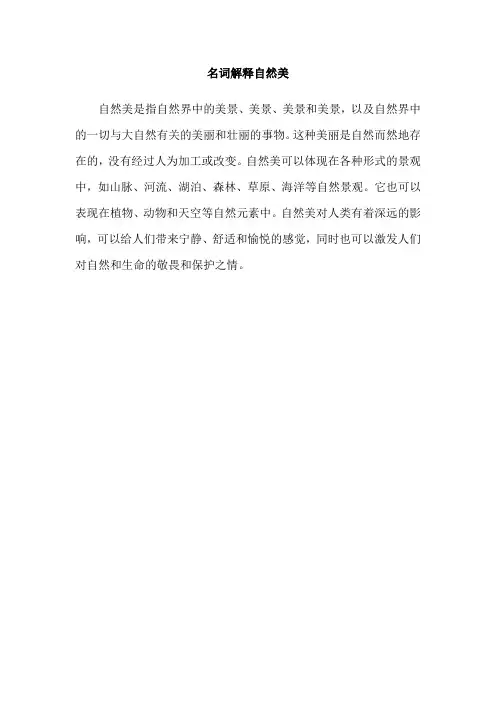 名词解释自然美